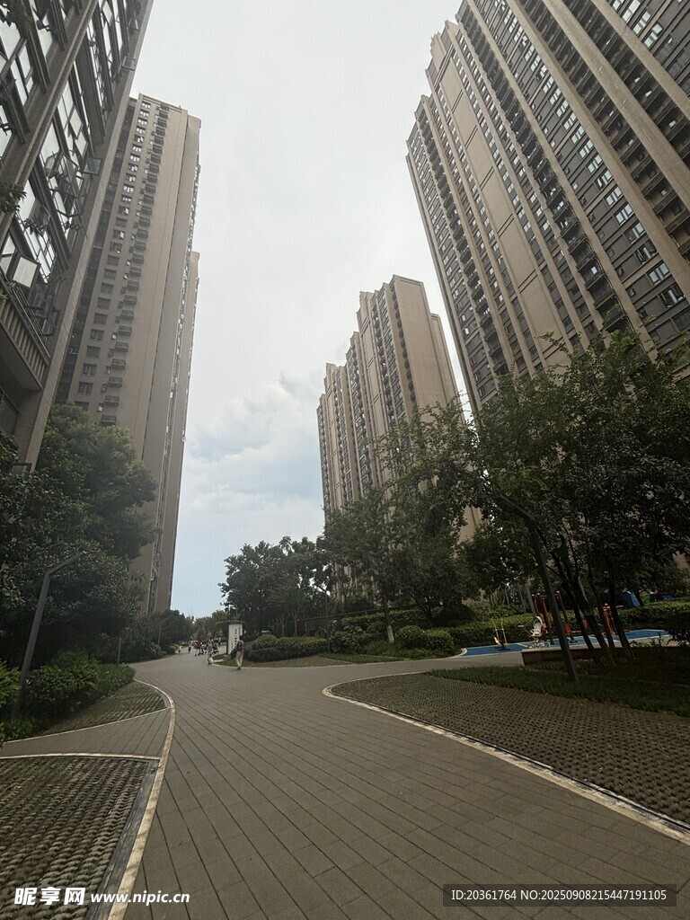 城市中高樓間的寬闊道路
