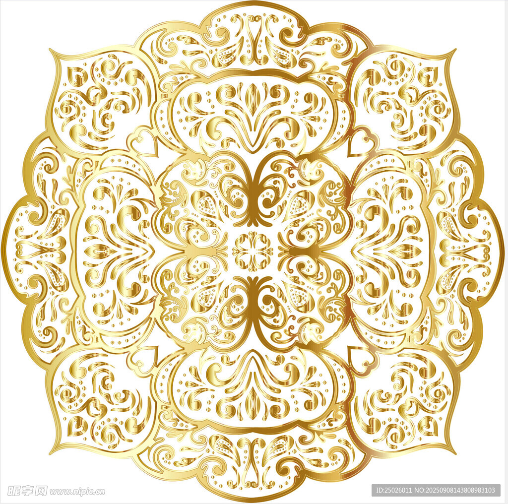 金色精美傳統(tǒng)花紋圖案