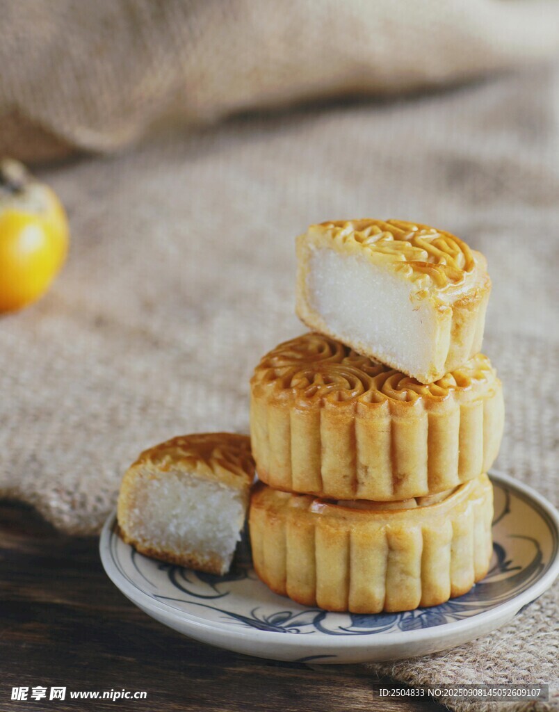 堆疊的美味傳統(tǒng)中式月餅