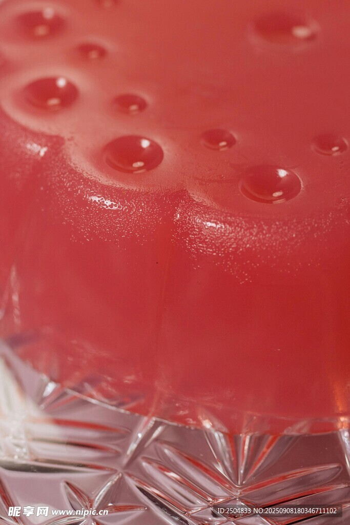 粉色氣泡果凍特寫