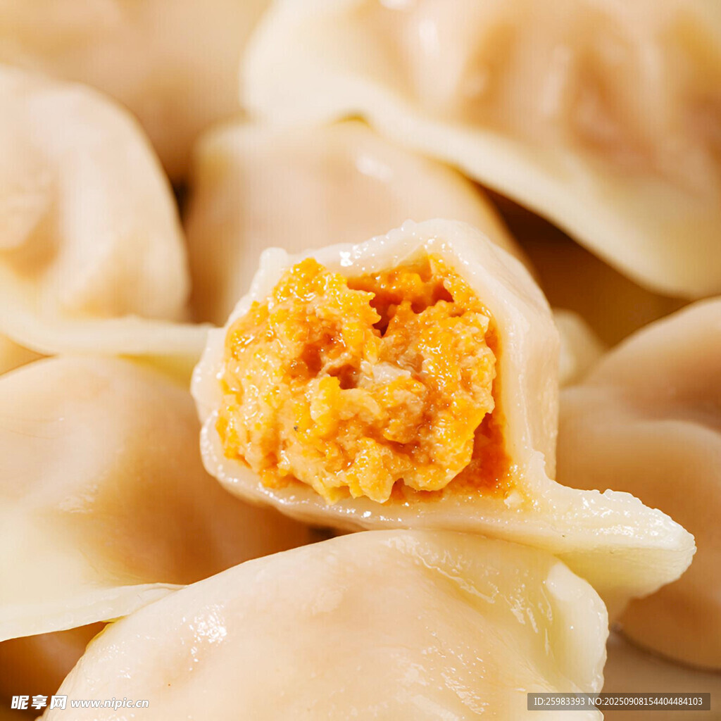 海膽餃子特寫(xiě)
