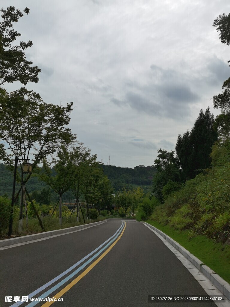 蜿蜒山間公路風景