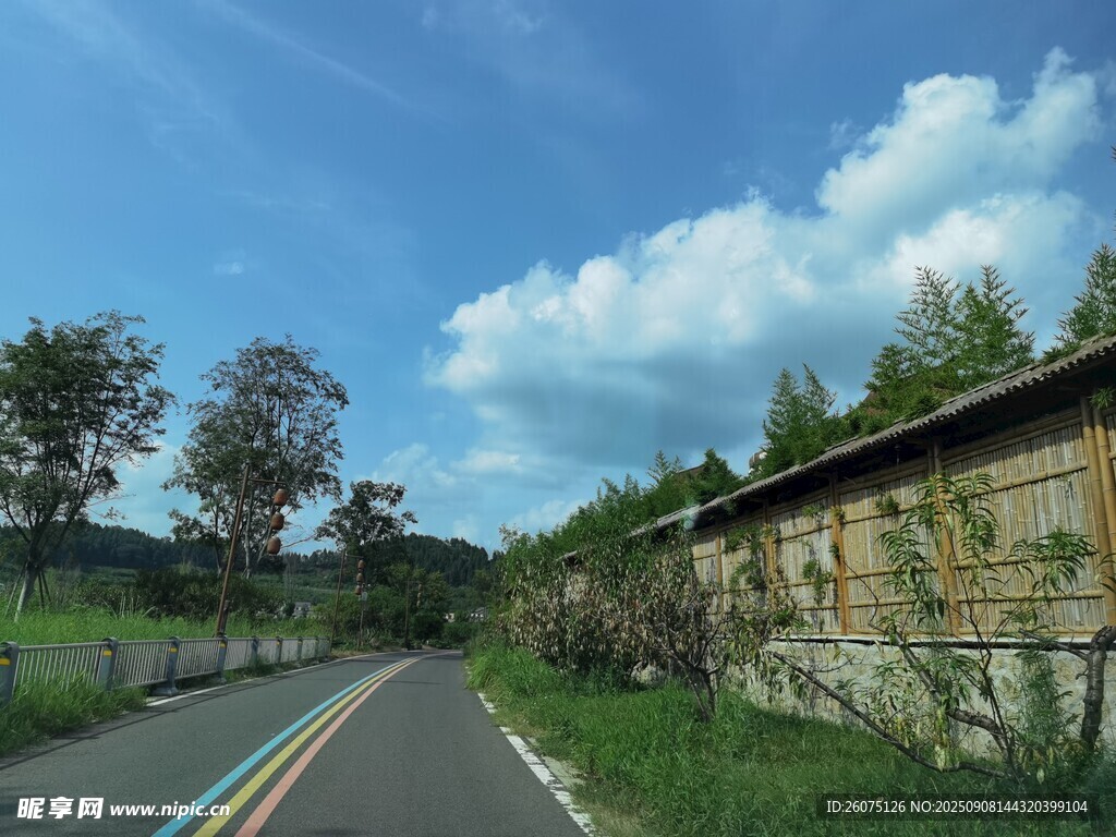 鄉(xiāng)村公路旁的自然風(fēng)光