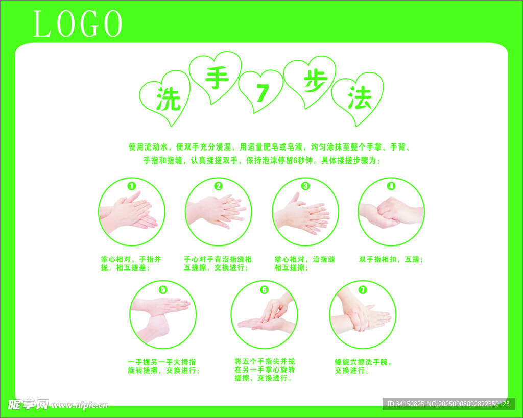 食品公司洗手七步法