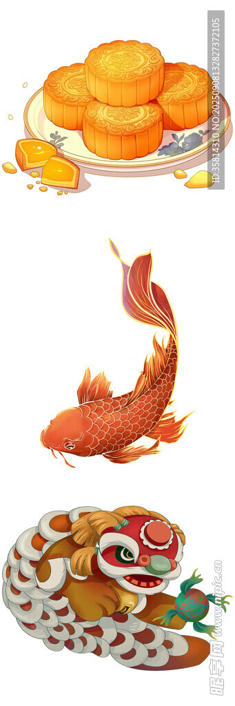 傳統(tǒng)美食與吉祥錦鯉圖案