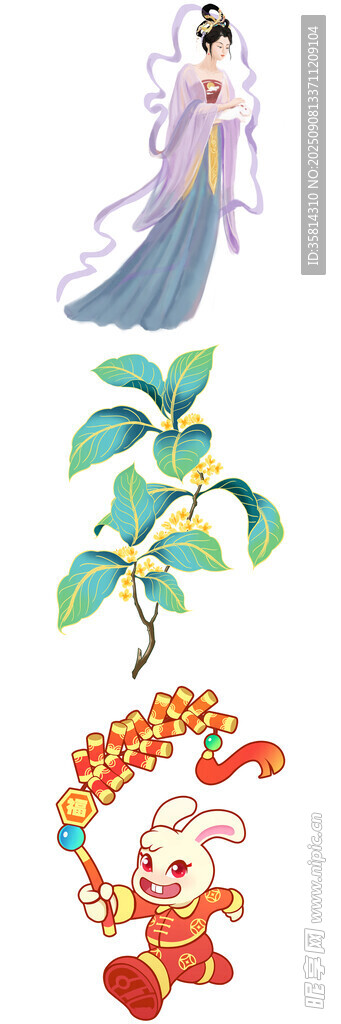 神話人物與植物元素組合