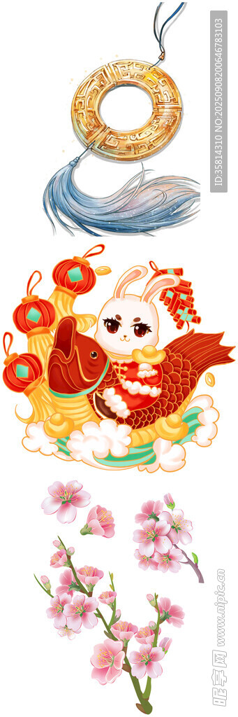 新春福瑞裝飾元素集合