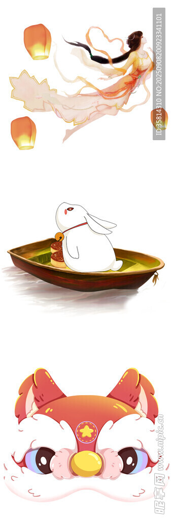中秋元素插畫