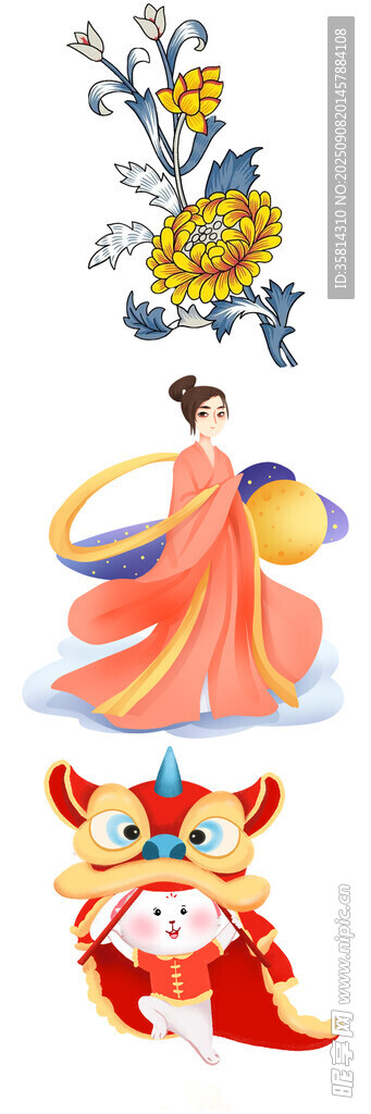 古風仙女與萌態(tài)瑞獸