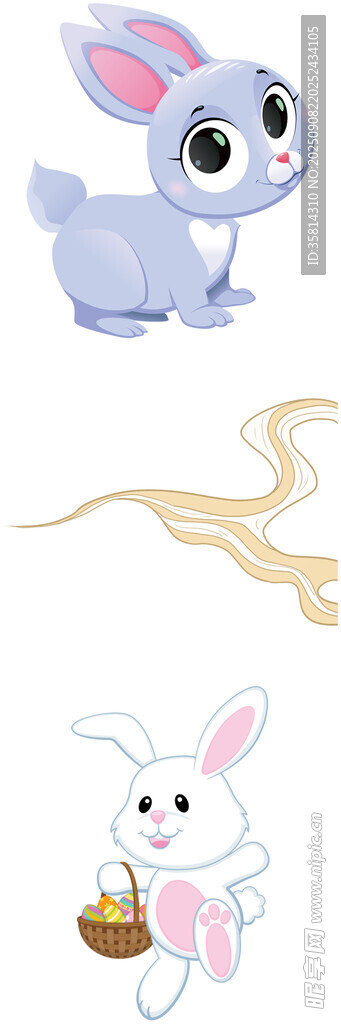 可愛(ài)兔子插畫(huà)萌趣十足