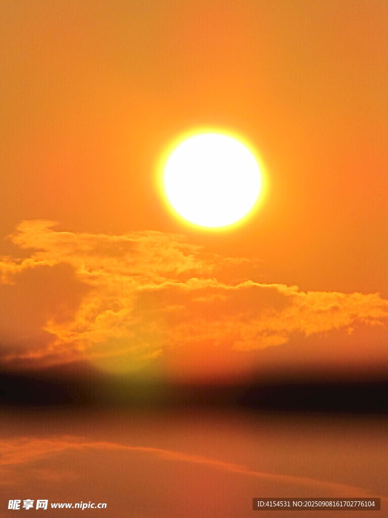 夕陽西下的壯麗天空景色