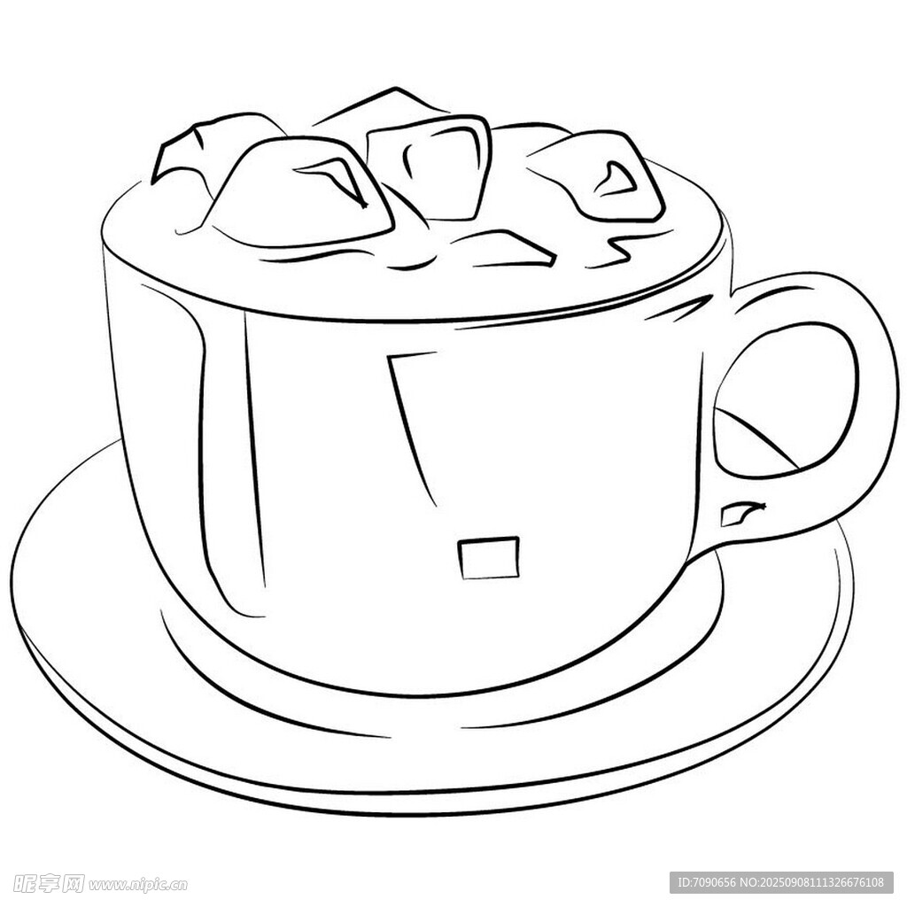 手繪熱飲咖啡杯插畫