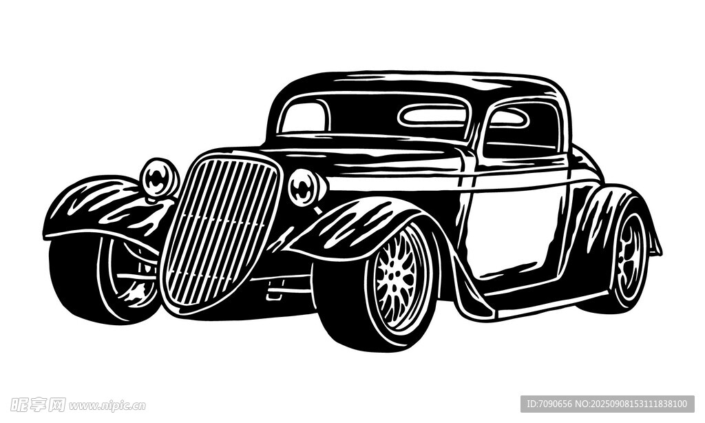 復(fù)古經(jīng)典老式汽車插畫