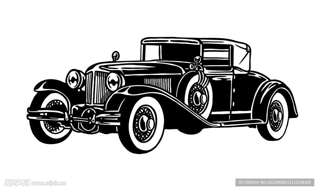 復(fù)古經(jīng)典老式汽車插畫