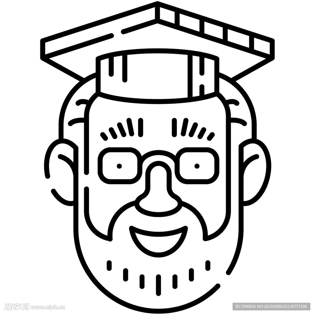 戴學士帽的快樂男子