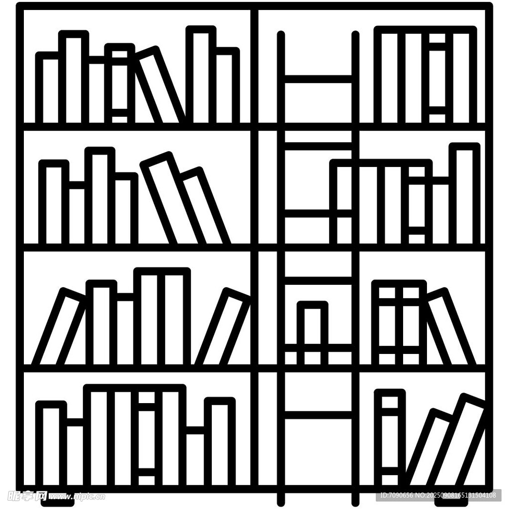 書(shū)架上的多樣書(shū)籍