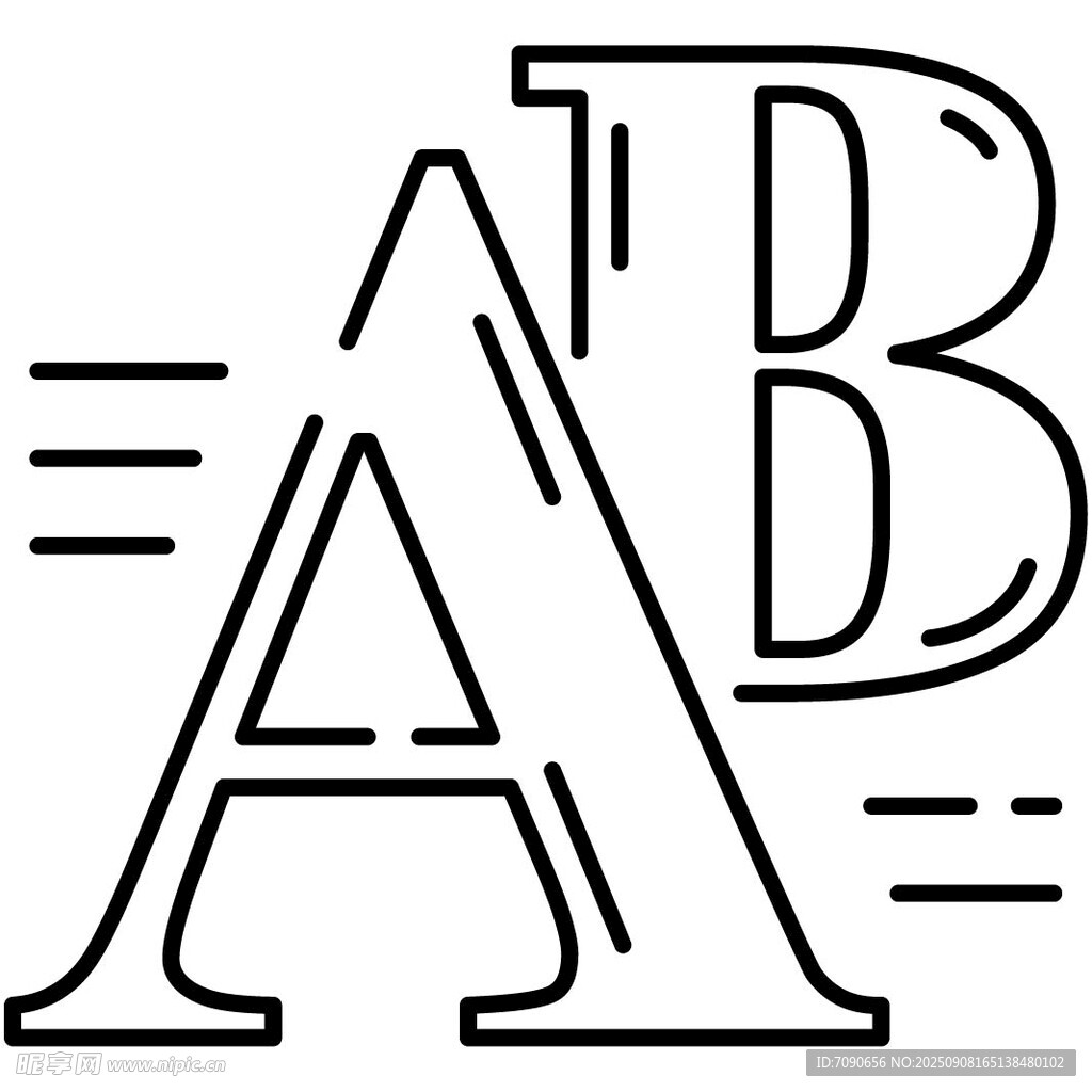 復(fù)古風(fēng)格字母AB設(shè)計(jì)