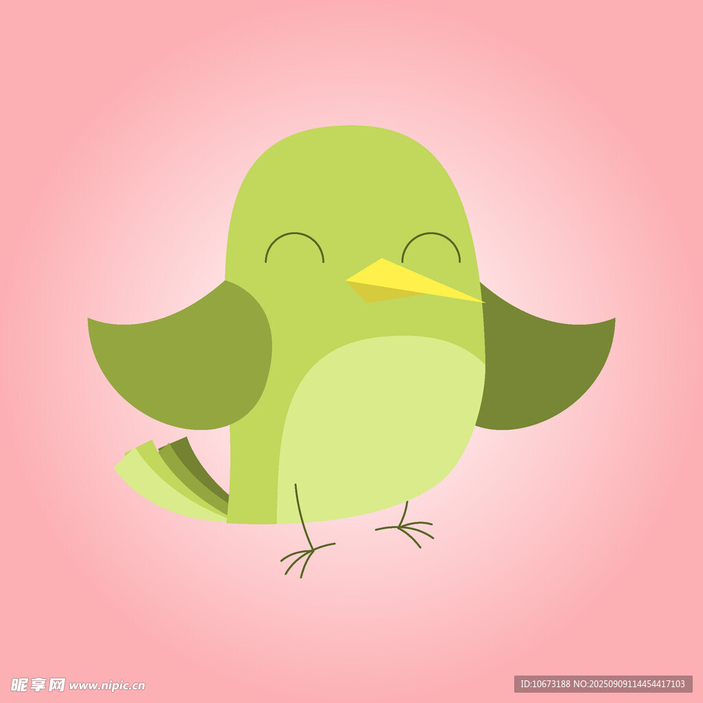 可愛(ài)綠鳥(niǎo)卡通形象