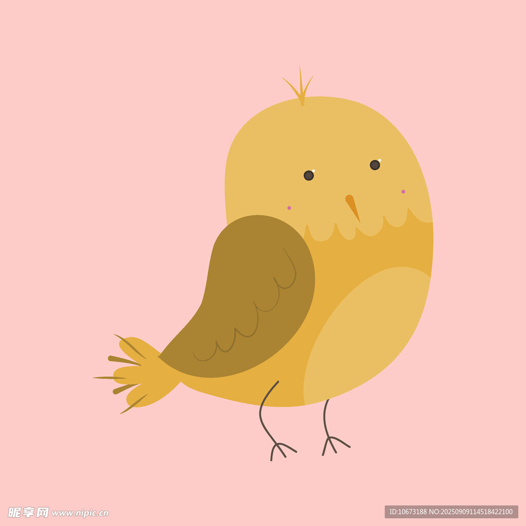可愛小黃鳥插畫