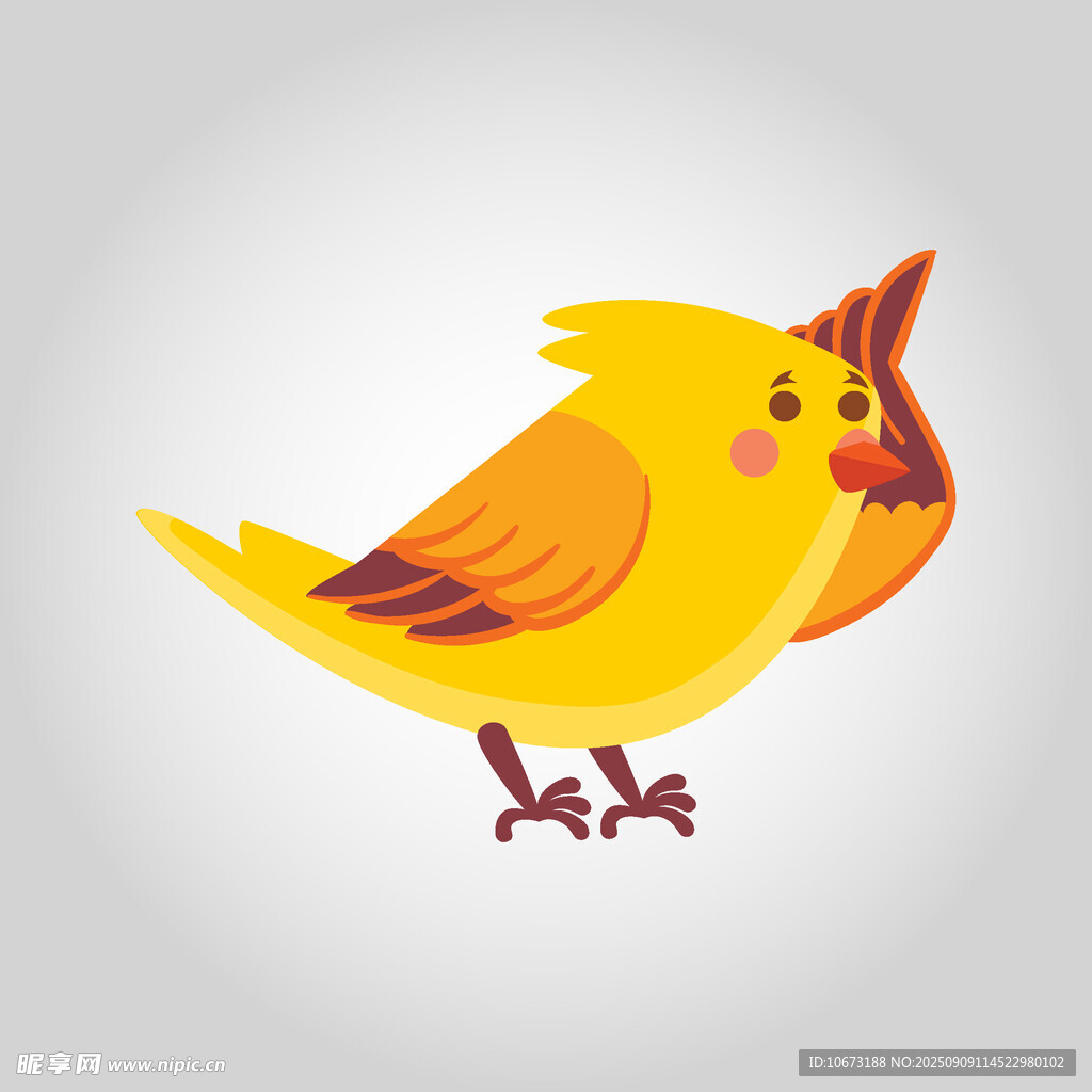 可愛黃色小鳥插畫