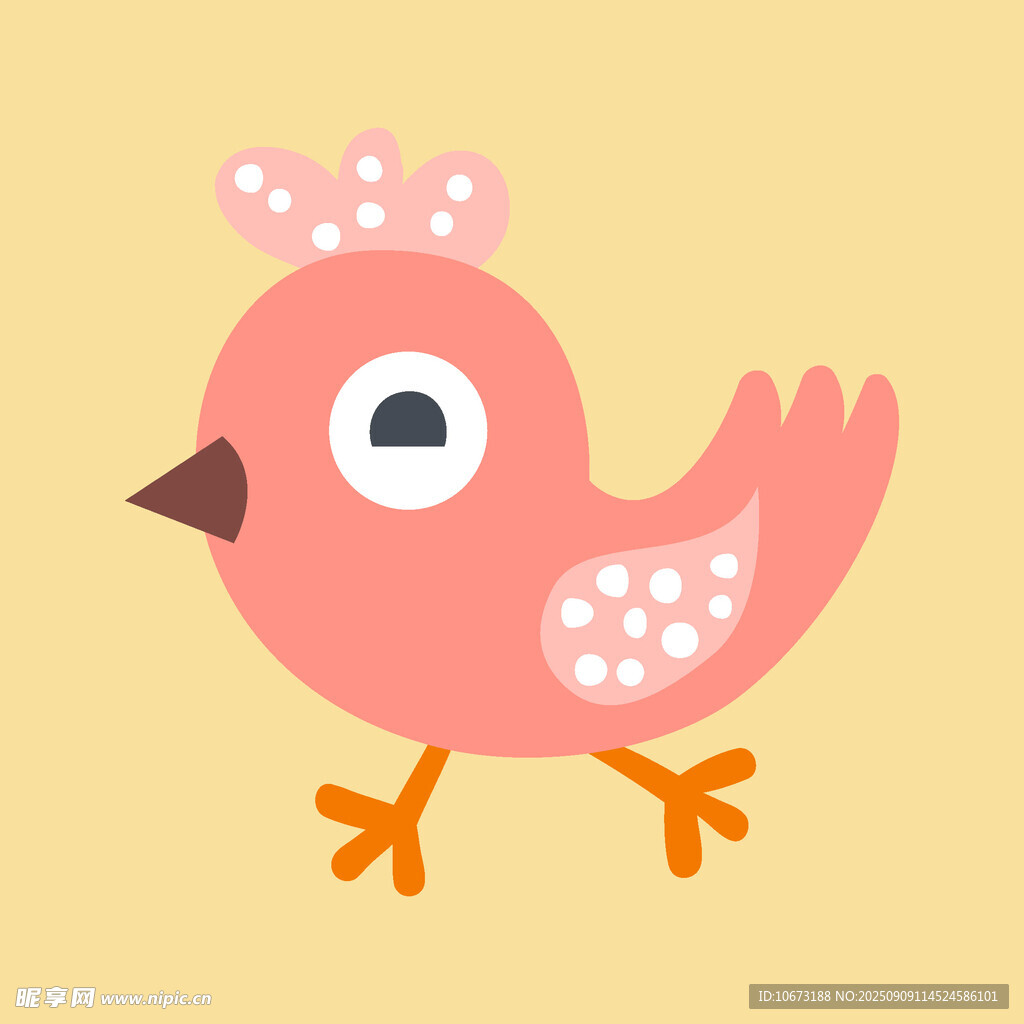 可愛(ài)粉色小鳥(niǎo)卡通形象