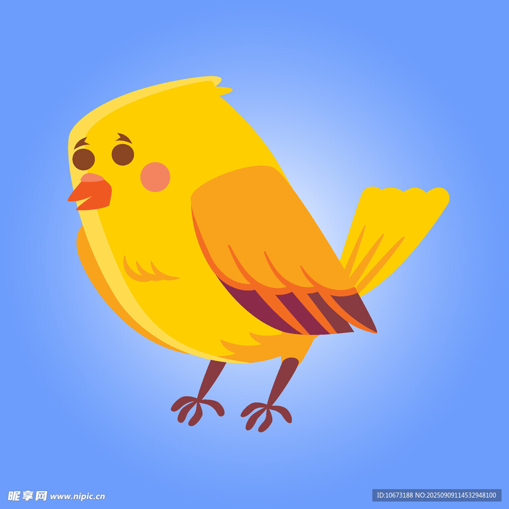 可愛小黃鳥插畫