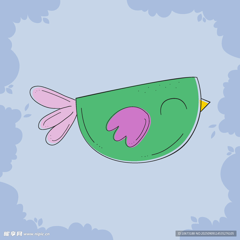 可愛(ài)綠鳥(niǎo)卡通形象