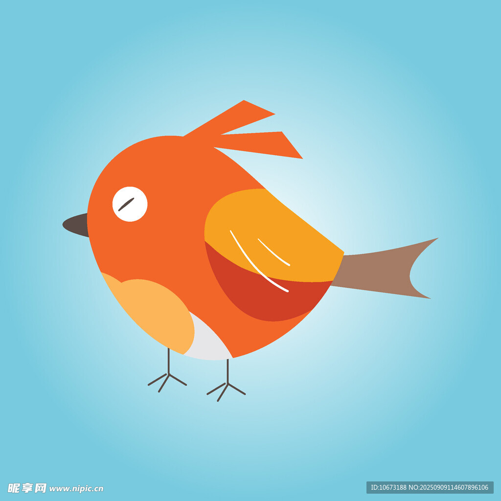 橙色小鳥插畫