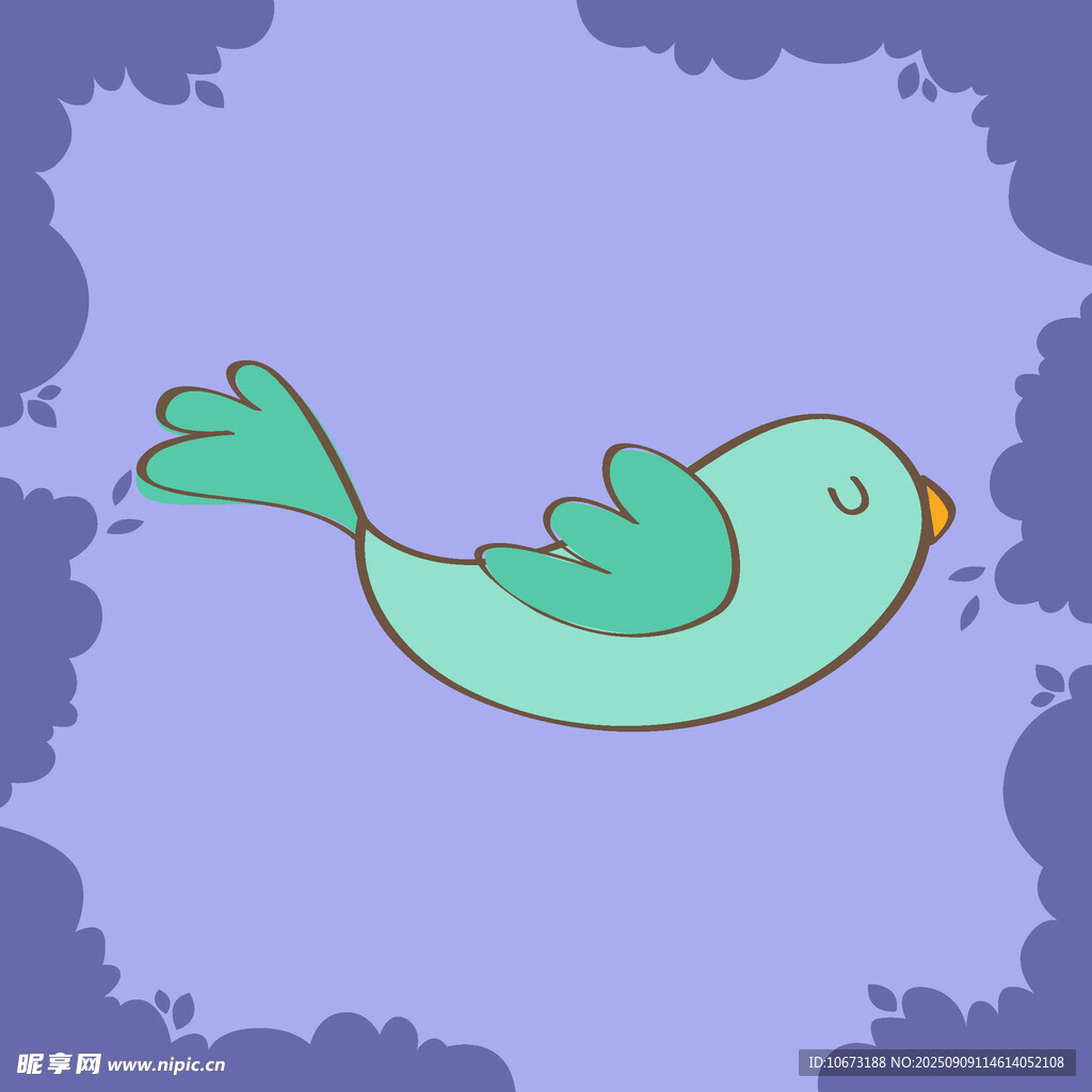 飛翔的淺綠色小鳥