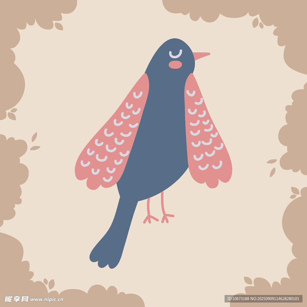 可愛(ài)藍(lán)鳥(niǎo)插畫(huà)