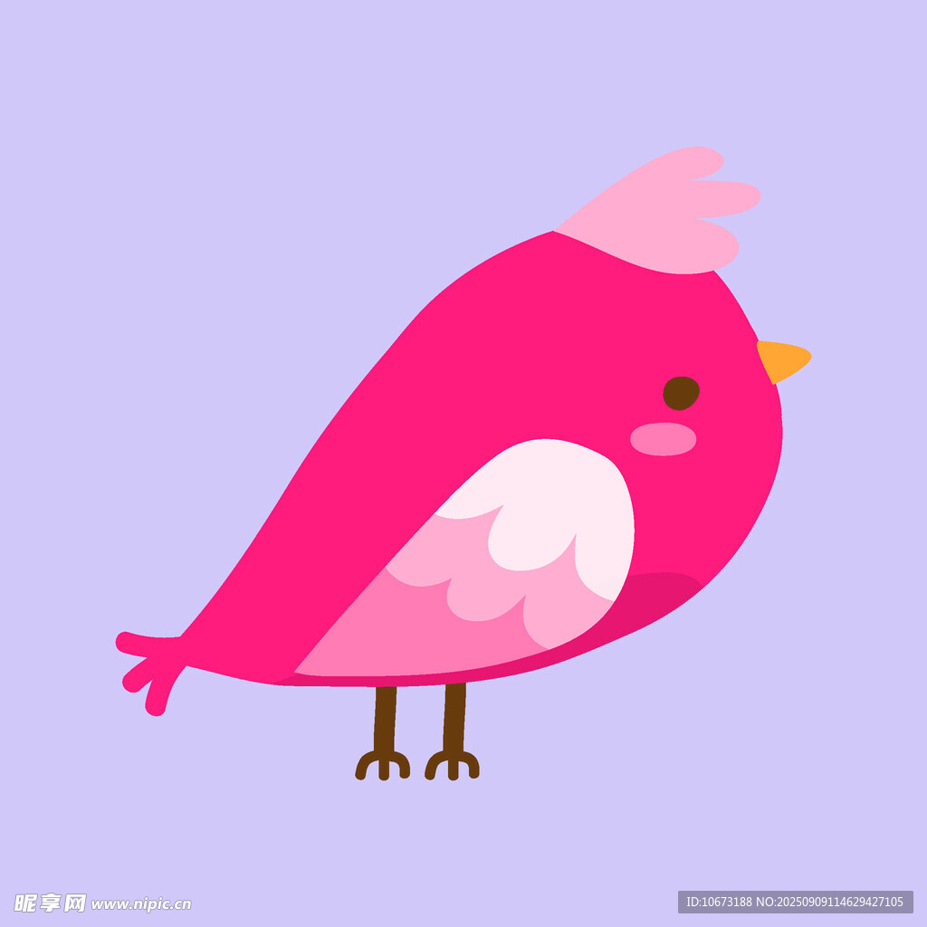 粉色小鳥插畫
