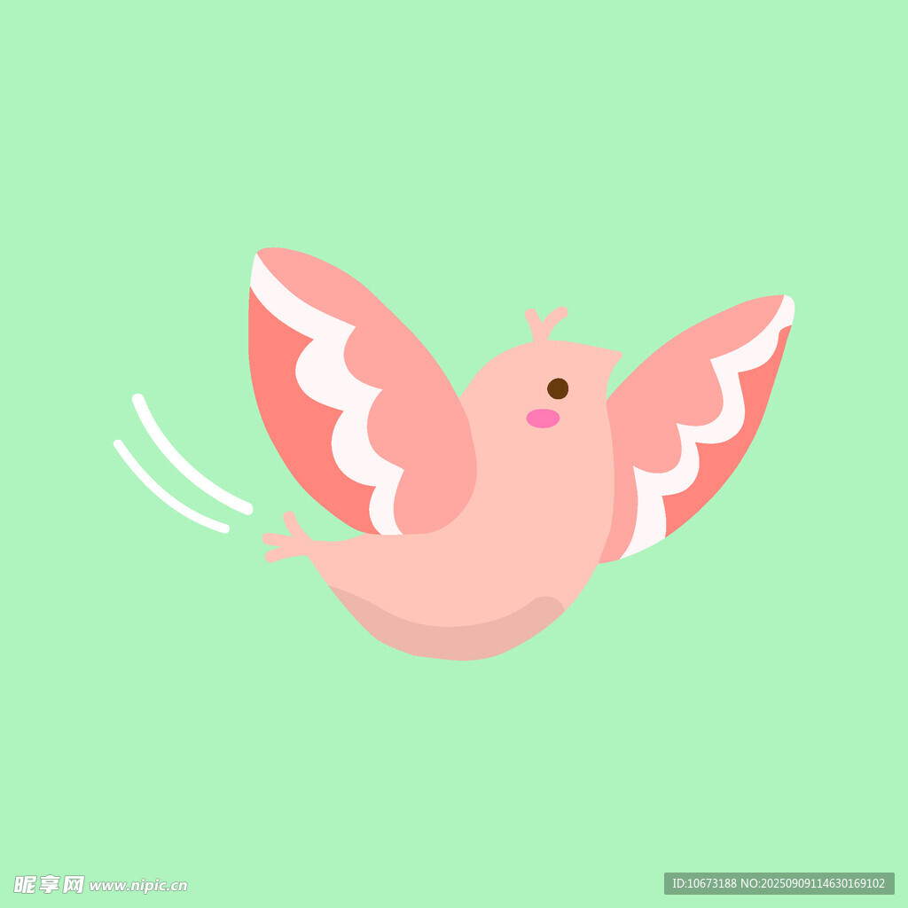 飛翔的粉色小鳥