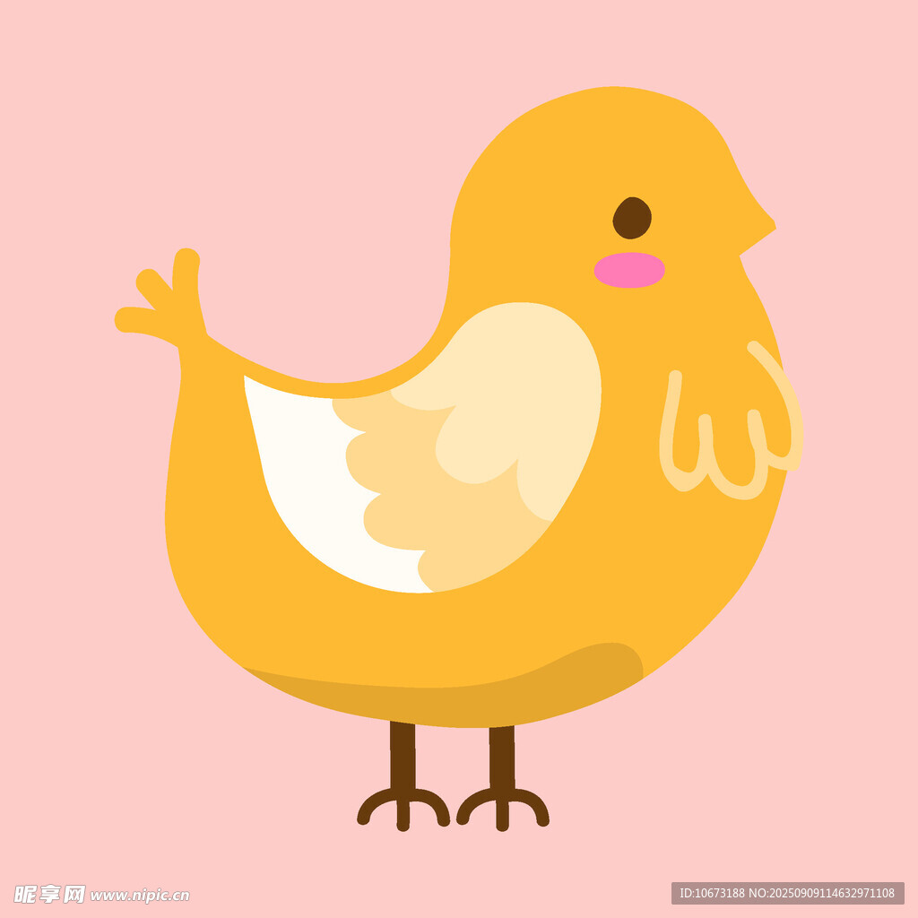 可愛小黃雞插畫