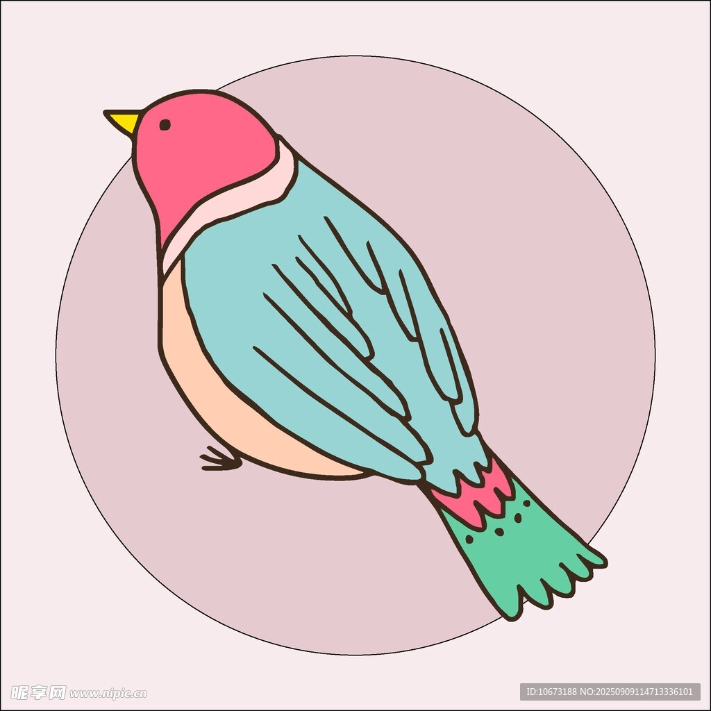 彩色小鳥插畫