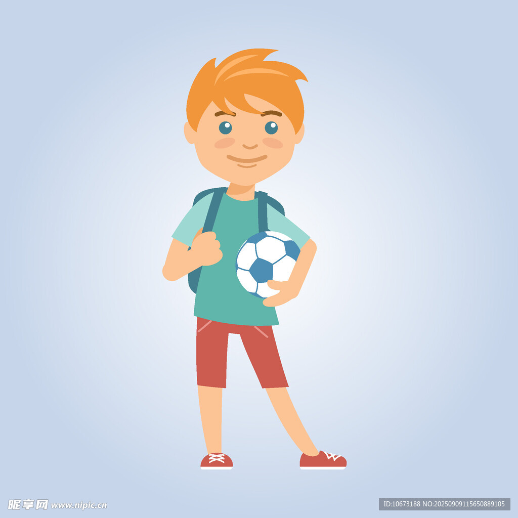 背著書包的足球少年