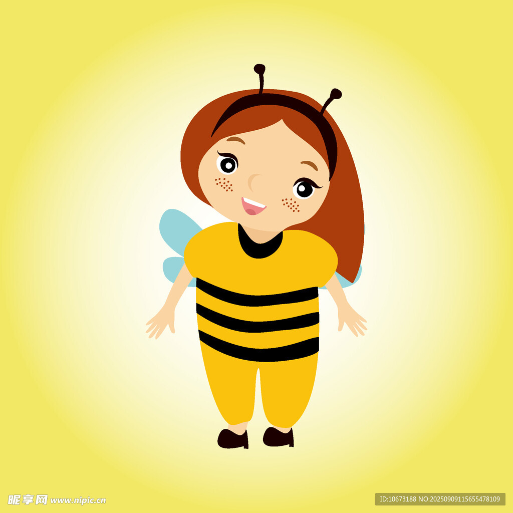 可愛小蜜蜂裝扮的小女孩