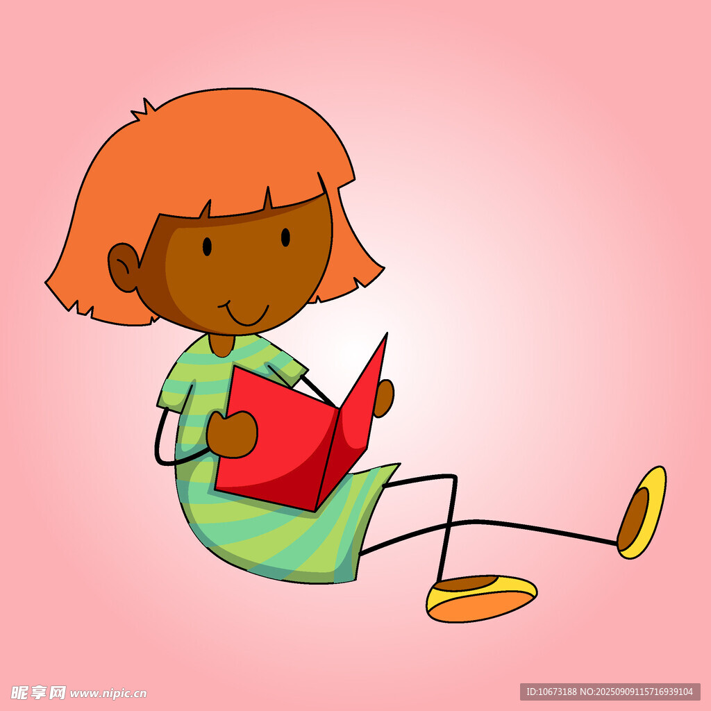 小女孩愜意閱讀時刻
