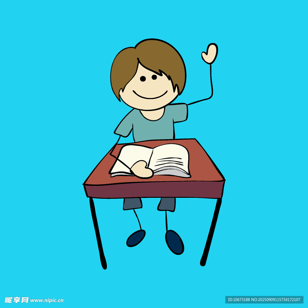 課堂上舉手發(fā)言的小學生