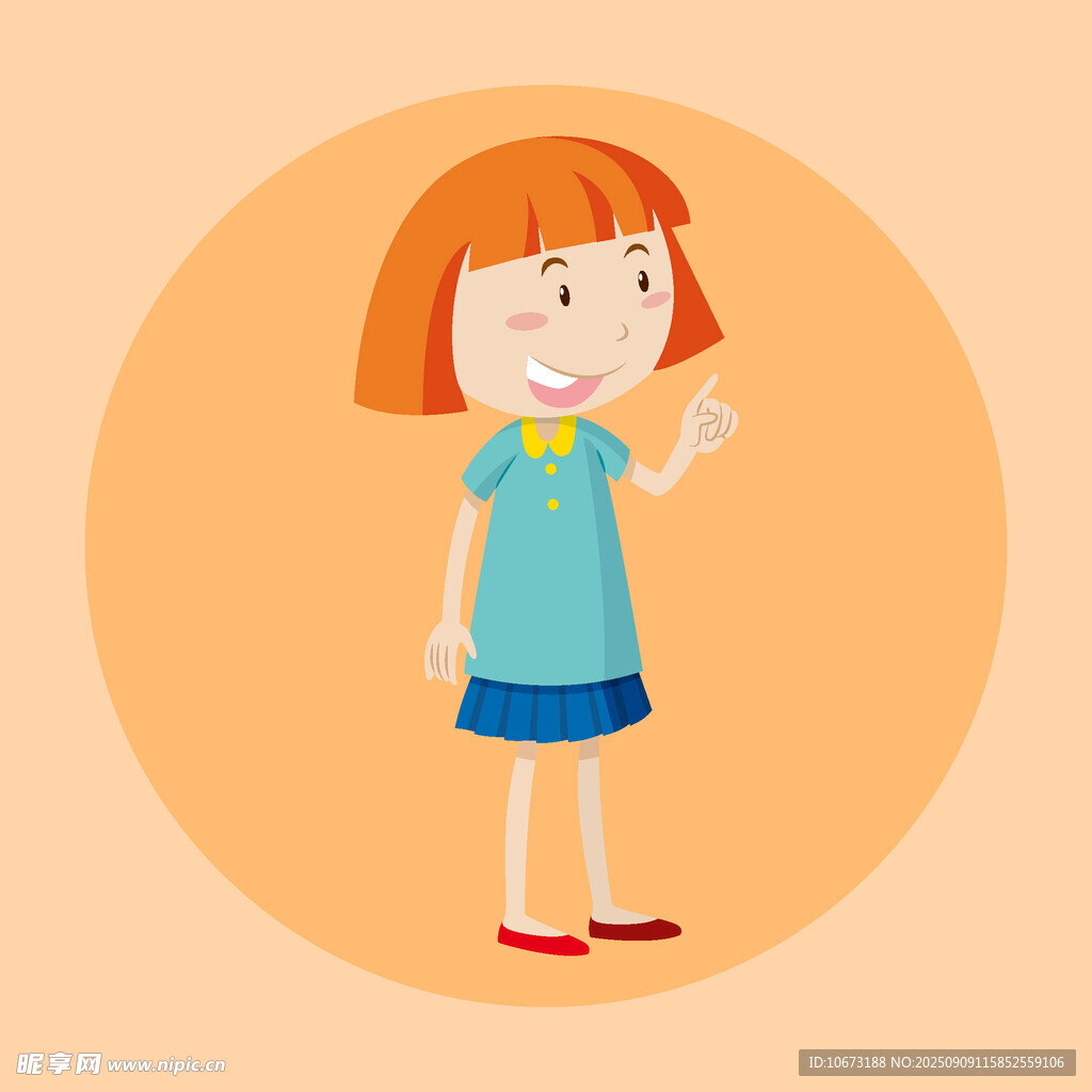 可愛小女孩俏皮打招呼