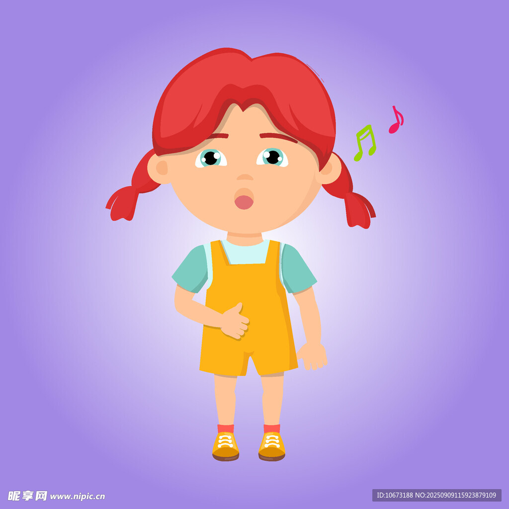 扎雙馬尾的可愛小女孩