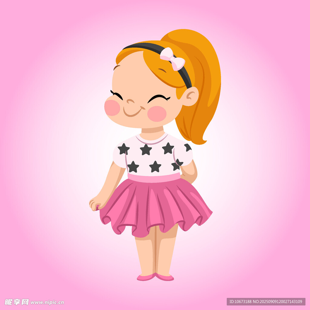 可愛卡通小女孩甜美形象