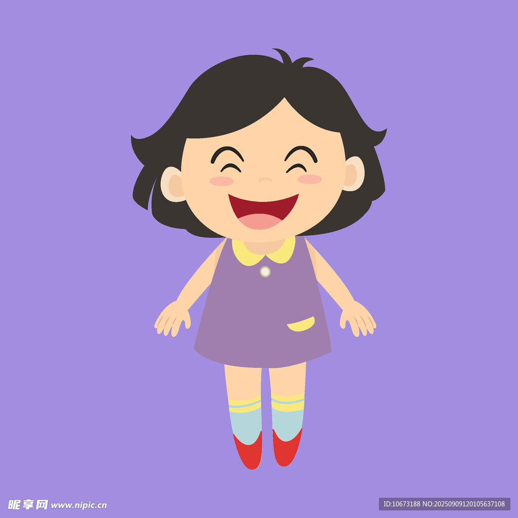 開心小女孩的可愛形象