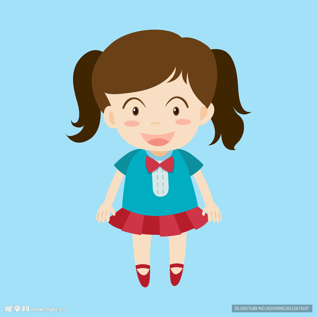 可愛扎雙馬尾的小女孩