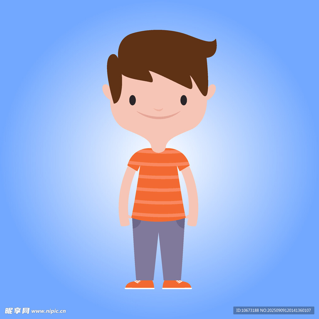 穿條紋衣的小男孩