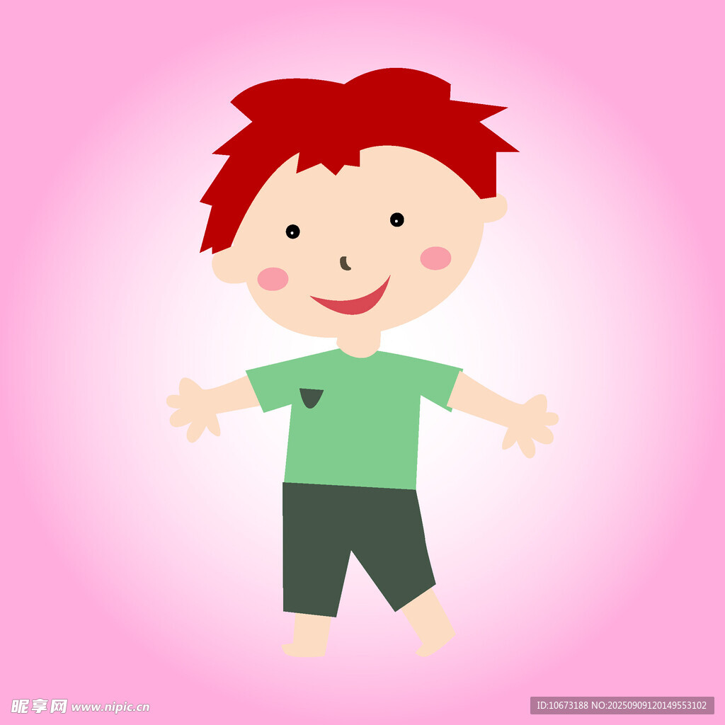 快樂小男孩張開雙臂
