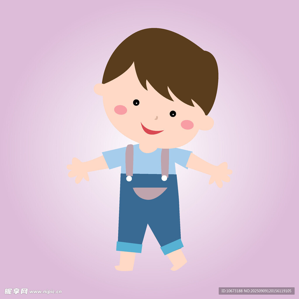可愛小男孩張開雙臂