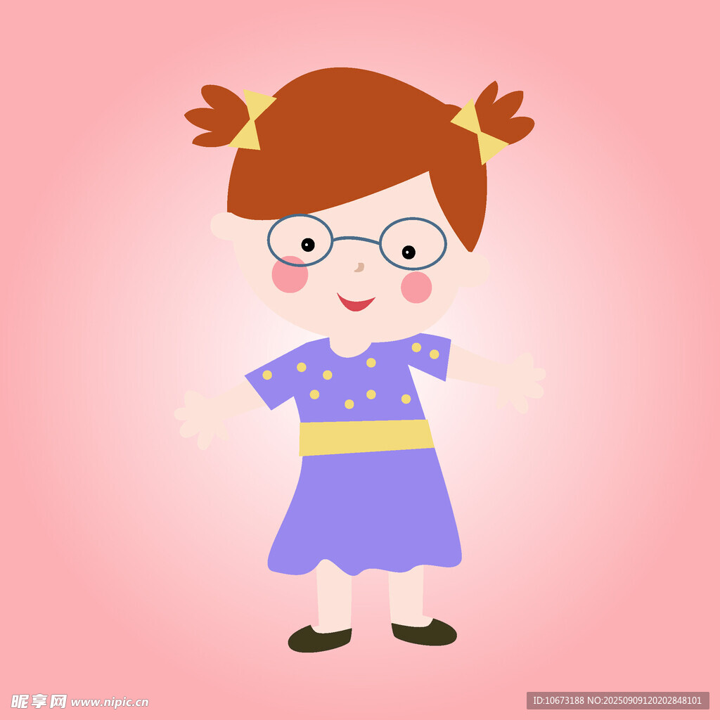 戴眼鏡的可愛小女孩