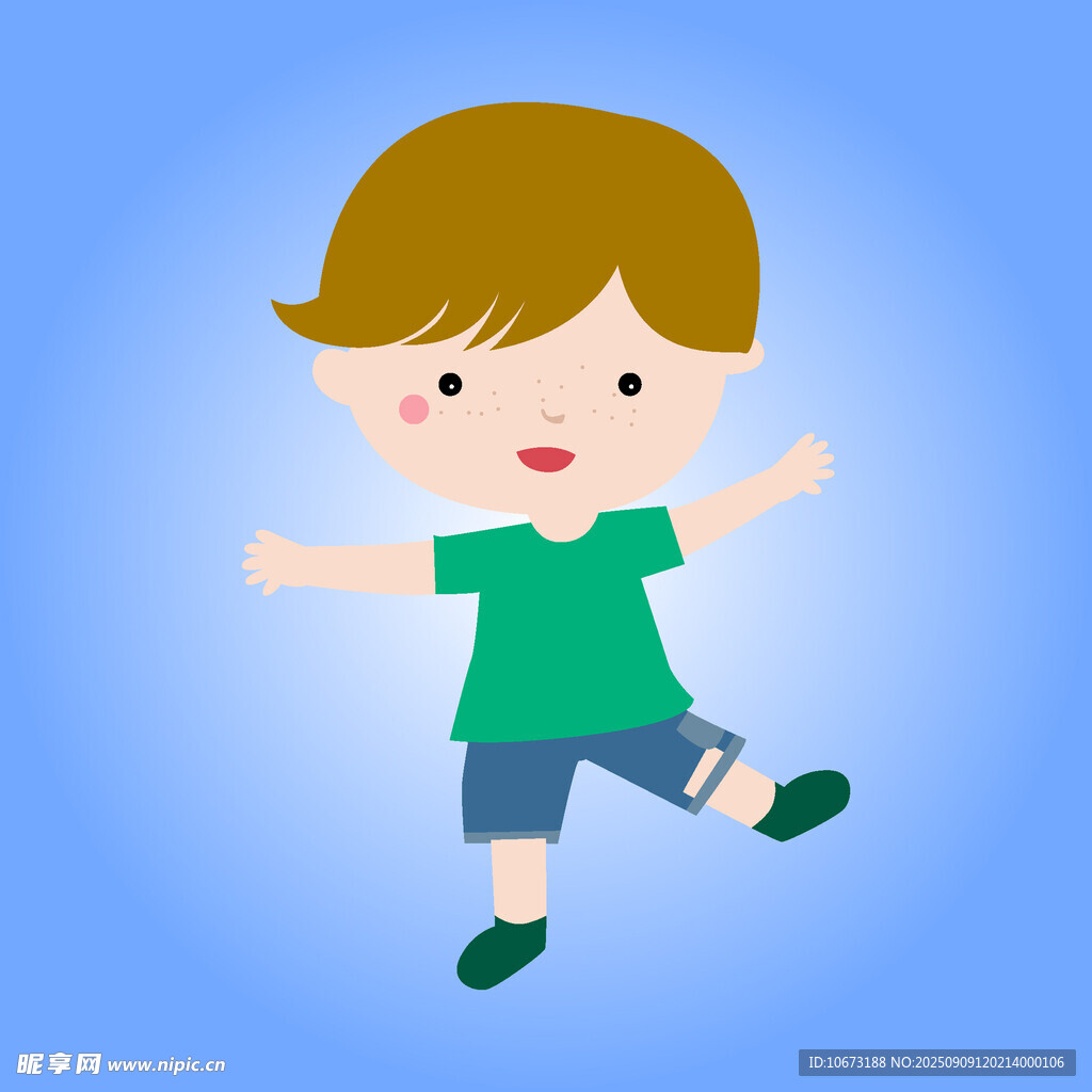 快樂(lè)跳躍的小男孩