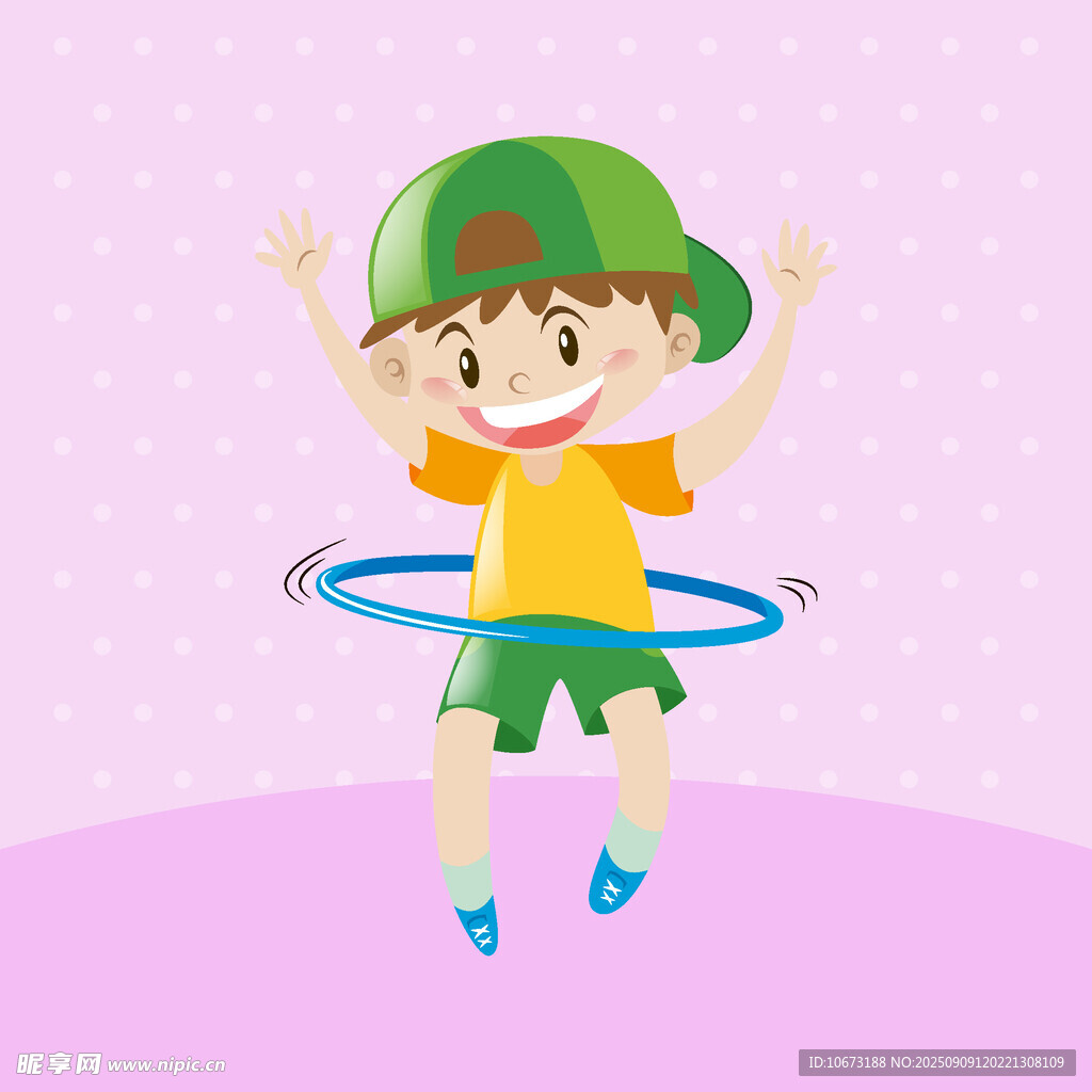 小孩快樂轉(zhuǎn)呼啦圈