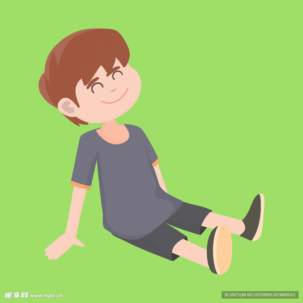坐著的小男孩